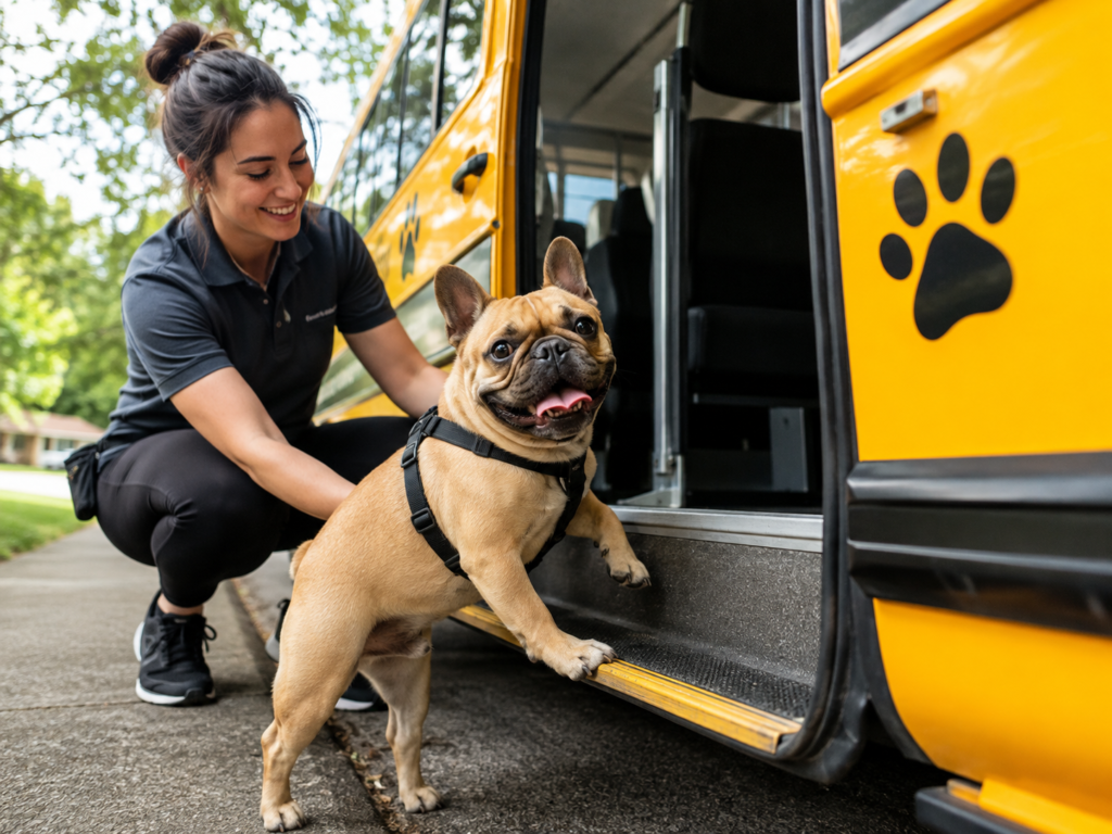 dog boarding daycare bus
